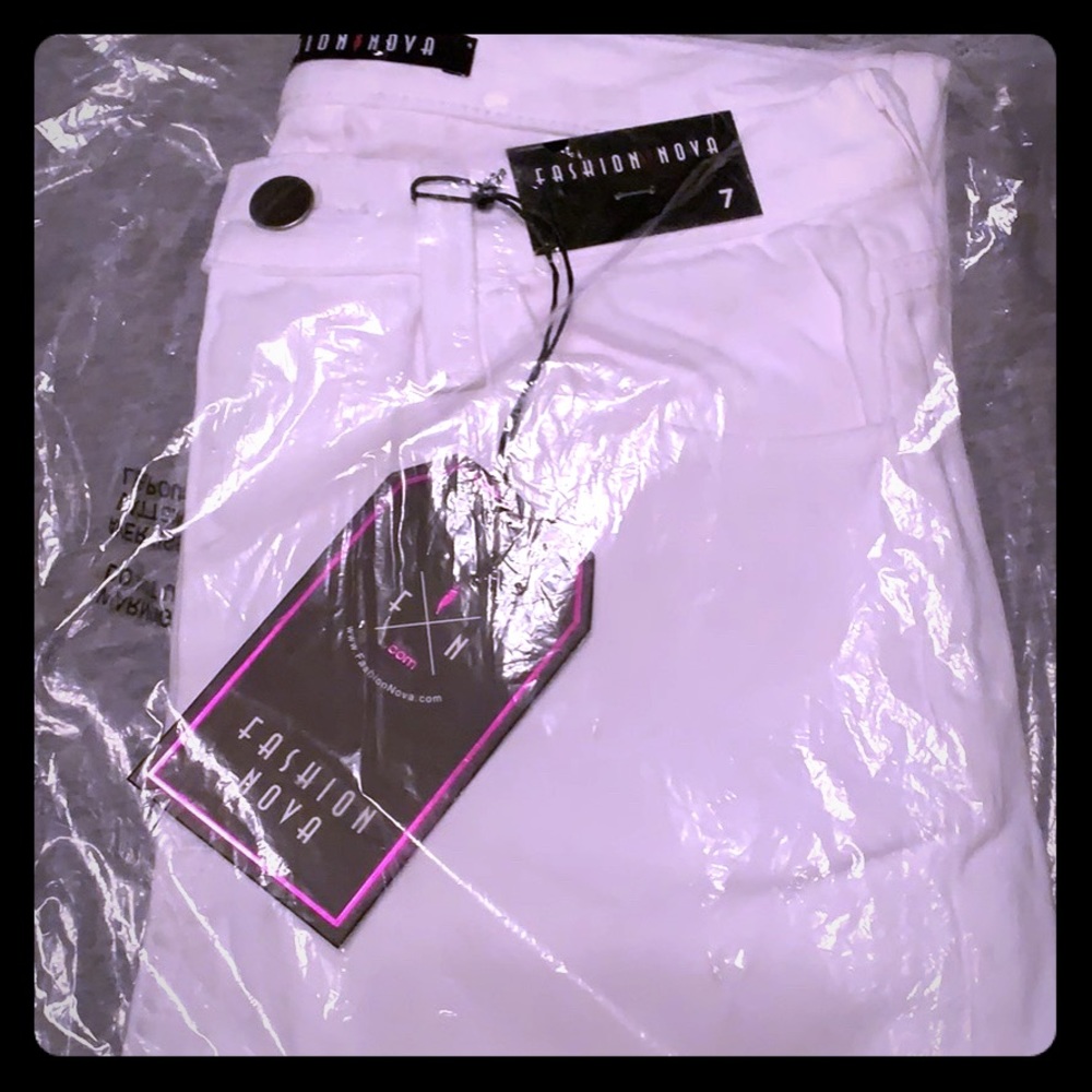 Super High Waist Denim Skinnies - White